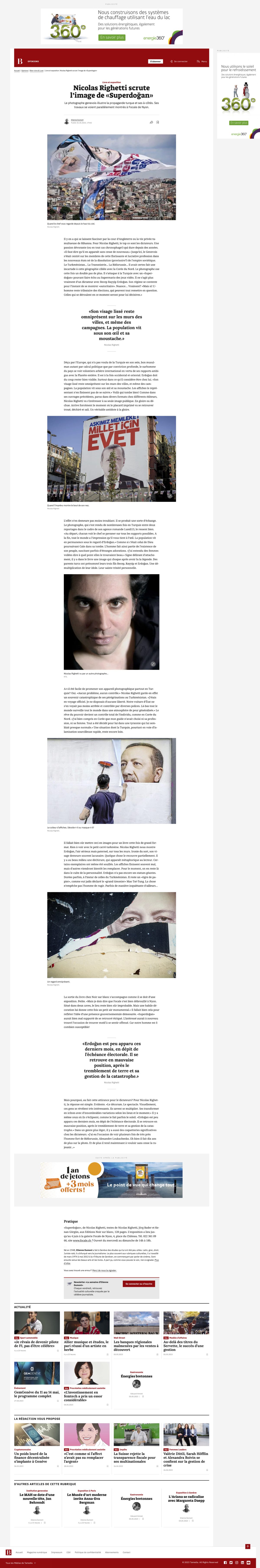 Livre et exposition: Nicolas Righetti scrute l’image de «Superdogan» | Bilan